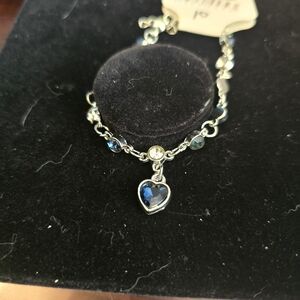 Source Unknown Blue Heart Charm Bracelet